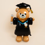 Шар 3D (61''/155 см) Мишка Выпускник, 1 шт. в уп., 27287