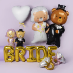 Шар с клапаном (17''/43 см) Мини-фигура, Кольцо с бриллиантом, Розовое Золото, 1 шт., 160762