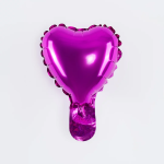 Шар с клапаном (5''/13 см) Микро-сердце, Фуше, Металлик, 1 шт., 27230