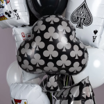 Шар (26''/66 см) Фигура, Покер, Карточная масть: Трефы, Черный, 1 шт., 23579