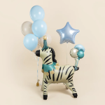 Шар (43''/109 см) Фигура 3D, Цирк, Зебра в колпачке, 1 шт. в уп., 26776