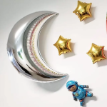 Шар (35''/89 см) Фигура, Полумесяц, Серебро, 1 шт., 901555P