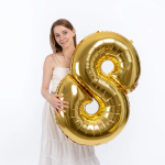 Шар (40''/102 см) Цифра, 8, Золото, 1 шт. в уп., B901768O