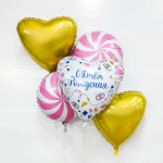 Шар (19''/48 см) Сердце, Светлое золото, 1 шт., 758137