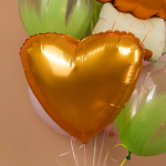 Шар (19''/48 см) Сердце, Янтарь, Бохо, 1 шт., 940356