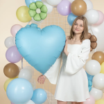 Шар (30''/76 см) Сердце, Голубой, Сатин, 1 шт. в уп., 27493