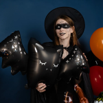 Шар (41''/104 см) Фигура, Летучая мышь, Серебряные звездочки, Черный, 1 шт., 24792