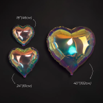 Шар (18''/46 см) Сердце, (надув воздухом), Зеркальный, Хамелеон, 1 шт. в уп., 24992