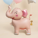 Шар (25''/64 см) Фигура 3D, Слоник, Розовый, Сатин, 1 шт. в уп., 26860