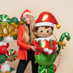 Шар 3D (65''/165 см) Ходячая Фигура, Новогодний эльф, 1 шт. в уп., 26695