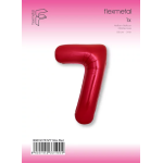 Шар (40''/102 см) Цифра, 7 Slim, Красный, Металлик, 1 шт. в уп., B901917R