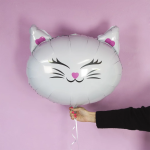 Шар (26''/66 см) Фигура, Кошечка, Белый, 1 шт. в уп., 220632