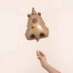 Шар с клапаном (16''/41 см) Мини-фигура, Капибара с тортиком, 1 шт., 26742