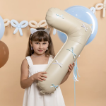 Шар (32''/81 см) Цифра, 7, Белый песок, Сатин, 1 шт. в уп., 131397
