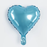 Шар с клапаном (10''/25 см) Мини-сердце, Голубой, Металлик, 1 шт., 27243