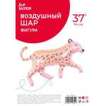 Шар (37''/94 см) Фигура, Леопард, Розовый, 1 шт. в уп., 19622P