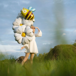 Шар (35''/89 см) Цветок, Ромашка, 1 шт., 23515