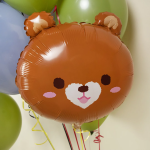 Шар (22''/56 см) Фигура, Голова, Милый мишка, Коричневый, 1 шт., 19956