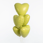 Шар (19''/48 см) Сердце, Мистик, Лимон, Сатин, 1 шт., 221738