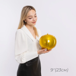 Шар 3D (9''/23 см) Мини-сфера, Золото, 5 шт. в уп. (цв.этик.), 550075S5