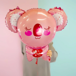 Шар (28''/71 см) Фигура, Коала с сердечком, Розовый, 1 шт., 23485