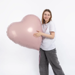 Шар (36''/91 см) Сердце, Пыльная роза, 1 шт. в уп., 224913