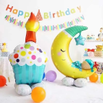 Шар 3D (50''/127 см) Фигура на подставке, Полумесяц и малыш, 1 шт. в уп., 19874