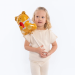 Шар с клапаном (15''/38 см) Мини-фигура, Мишка с сердцем, 1 шт., 25111