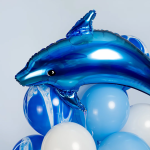 Шар (39''/99 см) Фигура, Дельфин, Голубой, 1 шт. в уп., 15314P