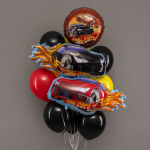 Шар (31''/79 см) Фигура, Гоночная машинка, Черный, 1 шт., 901748N