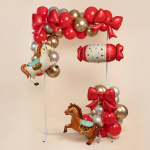 Шар (34''/86 см) Фигура, Конфета, Сердечки, Красный, Сатин, 1 шт. в уп., 27273P