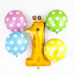 Шар (34''/86 см) Цифра, 1 Жираф, 1 шт. в уп., 17560