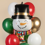 Шар (27''/69 см) Фигура, Снеговик в цилиндре, 1 шт. в уп., 25410-P