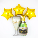 Набор шаров (37''/94 см) Брызги Шампанского, Золото, 5 шт. в уп., R20709