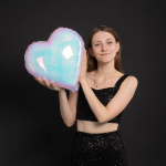 Шар (18''/46 см) Сердце, (надув воздухом), Жемчужный, Хамелеон, 1 шт. в уп., 24968