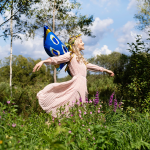 Шар 3D (45''/114 см) Фигура, Бабочка, Карнавальные крылья, Голубой, 1 шт., 23734