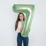 Шар (40''/102 см) Цифра, 7, Авокадо, Сатин, 1 шт. в уп., 24317