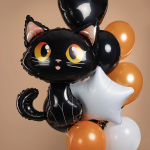 Шар (36''/91 см) Фигура, Котенок, Черный, 1 шт., 901851