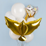 Шар (41''/104 см) Фигура, Голубь, Золото, 1 шт., 23703