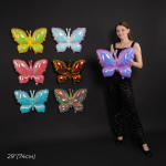 Шар (26''/66 см) Фигура, Бабочка (надув воздухом), Голубой, Хамелеон, 1 шт. в уп., 24984