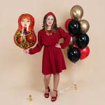 Шар (31''/79 см) Фигура, Матрешка Золотая роспись, 1 шт. в уп., 943111