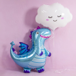 Шар (36''/91 см) Фигура, Дракон, Голубой, 1 шт., 901838A