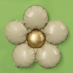 Шар (18''/46 см) Цветок, Ромашка (надув воздухом), Кремовый, Сатин, 1 шт. в уп., 23951P