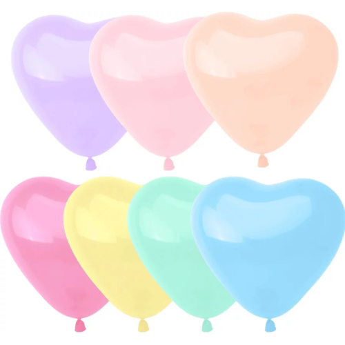 Шар (10''/25 см) Сердце, Ассорти, макарунс, 100 шт., 610303 Шар (10''/25 см) Сердце, Ассорти, макарунс, 100 шт., 610303