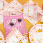 Набор свечей Фигура, Котенок Принцесса, Ассорти, Металлик, 6 см, 5 шт. с держат., 639242