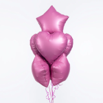 Шар (18''/46 см) Сердце, Розовый, Сатин, 1 шт., 27592
