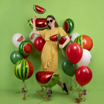 Шар (26''/66 см) Фигура, Долька арбуза, 1 шт., 15237