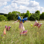 Шар 3D (45''/114 см) Фигура, Бабочка, Карнавальные крылья, Голубой, 1 шт., 23734