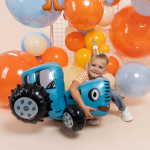 Шар (28''/71 см) Фигура 3D, Синий Трактор, 1 шт. в уп., 20131