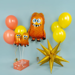 Шар (12''/30 см) Мини-фигура, Монстрик, Оранжевый, 1 шт., 902891